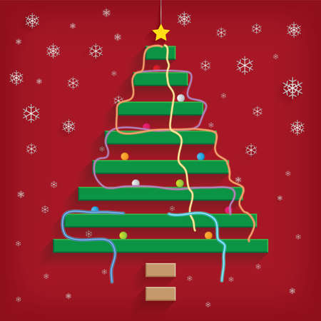 Christmas tree stepsのイラスト素材