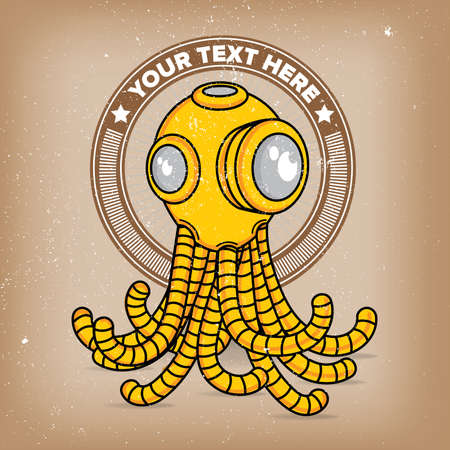 Octopus scuba robot icon のイラスト素材