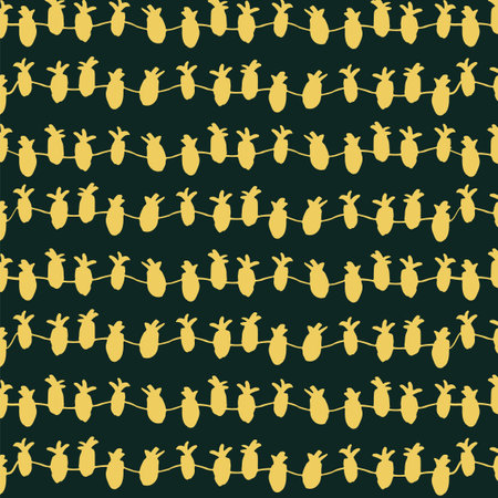 Seamless pattern with silhouettes of pineapples. Vector illustration.のイラスト素材