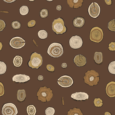 Seamless pattern with tree rings. Vector illustration for your designのイラスト素材
