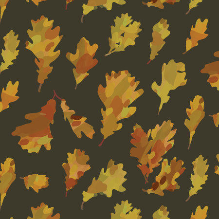 Seamless pattern with autumn leaves. Vector illustration.のイラスト素材