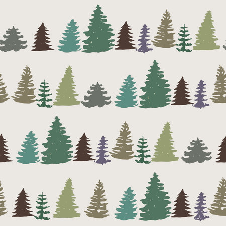 Seamless pattern with coniferous trees. Vector illustration.のイラスト素材