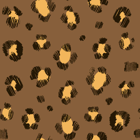 Seamless pattern with leopard print. Animal skin background.のイラスト素材