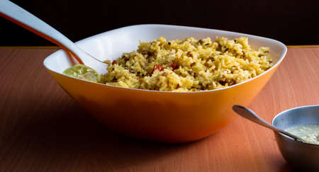 Indian special homemade healthy Methi Khichidi kept ready in a bowl with spoon