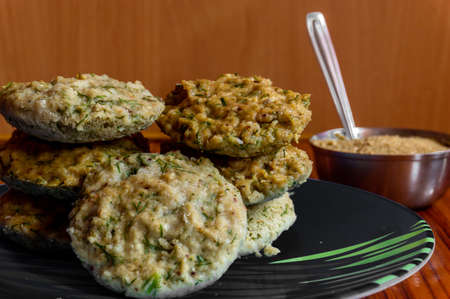 Healthy and tasty homemade masala idli for a morning breakfastの写真素材