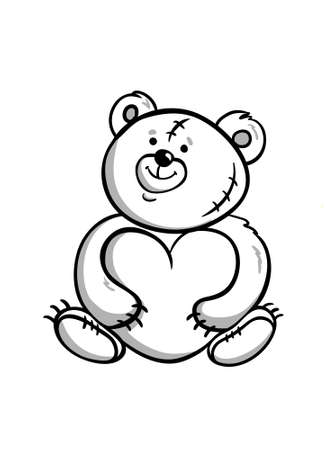 funny cartoon teddy bearのイラスト素材
