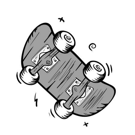 Authentic skateboarding in old school style. Classic Skateboardのイラスト素材