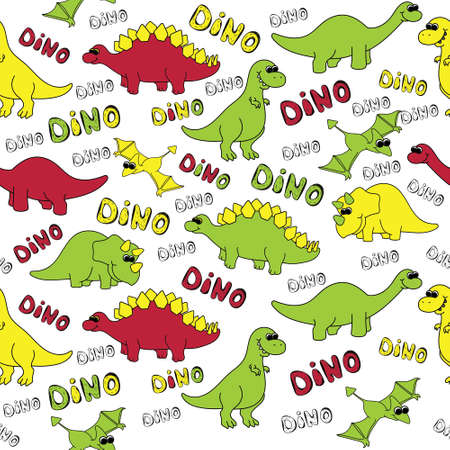 Seamless pattern with the inscription Dino.の写真素材