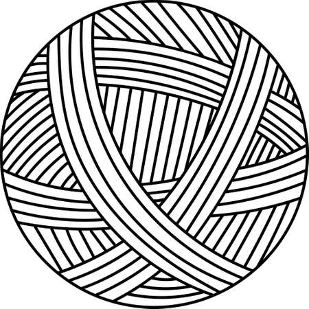 Vector illustration outline drawing or yarn ball for knittingのイラスト素材