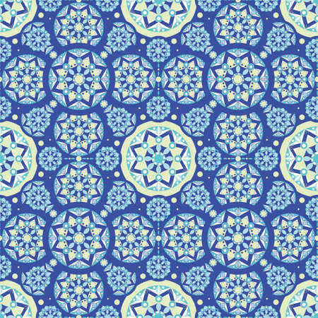 Seamless ethnic pattern with floral motives. Mandala stylized print template for fabric and paper....