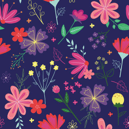Cute pattern in small flower. Small colorful flowers. Ditsy floral background. The elegant the...