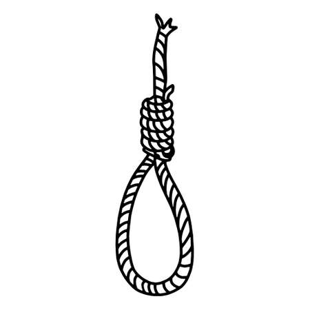 Lynch loop. sketch a loop of rope. A rope knot. Vector illustration.のイラスト素材