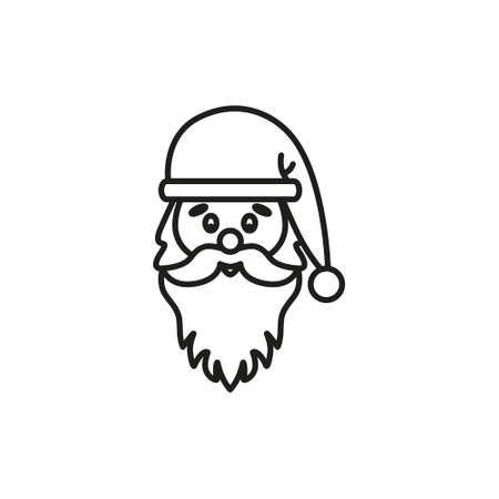 contour vector Santa Claus icon. Santa Claus face. Christmas card template.のイラスト素材