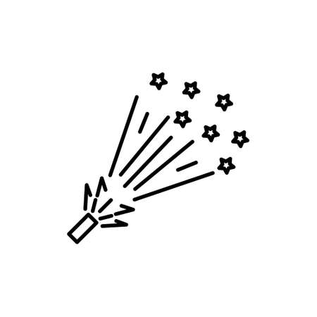 Fireworks line icon, outline vector sign, linear pictogram isolated on white. logo illustration.のイラスト素材
