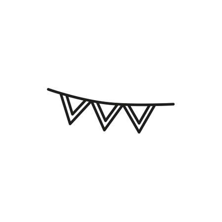 Christmas vector Web line icon. Flags garland, holiday decoration.のイラスト素材