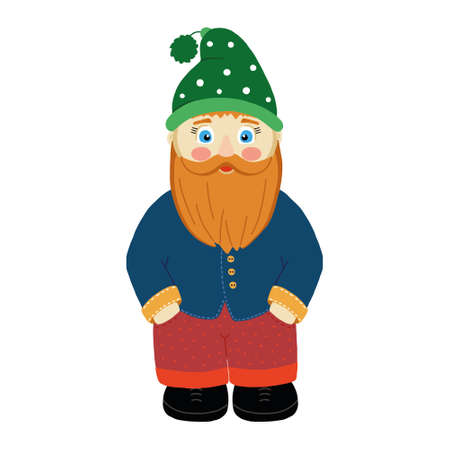 vector garden gnome, good dwarf, garden figurineのイラスト素材