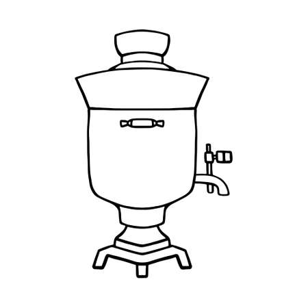 vector doodle samovar icon, Images coloring book for children, Russian motifsのイラスト素材