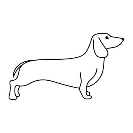 dog line icon vector. isolated contour symbol black illustrationのイラスト素材