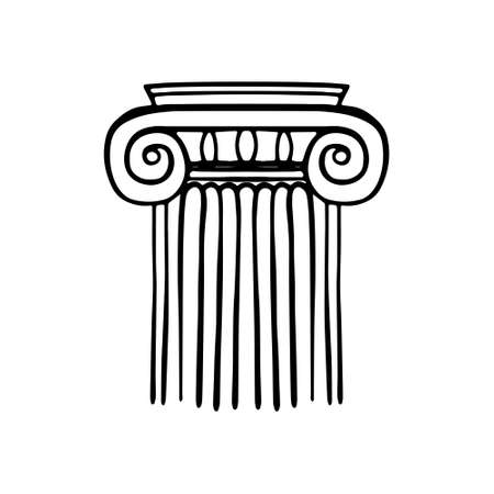 Ionic order. Vector hand drawn illustration of classical capitalのイラスト素材