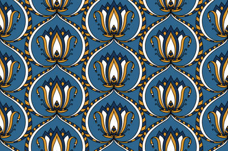 Vector seamless floral damask pattern. Rich ornament, old Damascus style. Royal victorian seamless...