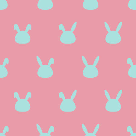 Beautiful cartoon pink pattern. Rabbit seamless pattern. Vector seamless templateのイラスト素材