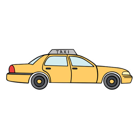 Taxi Vehicle. Modern Flat Style Vector Illustration. Social Media Templateのイラスト素材