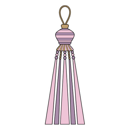 Vector illustration tassel. decorative curtain brushes, window decor, vector decorative curtain tasselsのイラスト素材