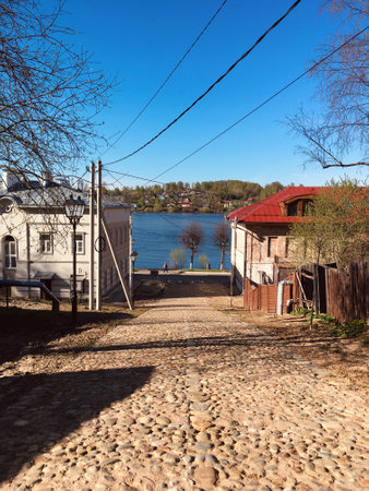 old russian village house, summer sunny day in the village