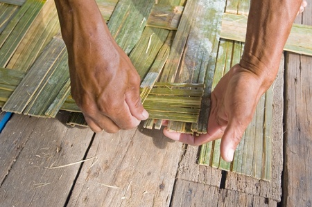 Bamboo wood craft の写真素材