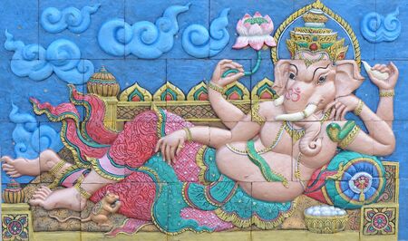 Ganesha on temple wall の写真素材