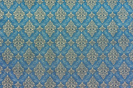 Traditional blue Thai fabric pattern as background