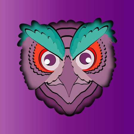 cartoon exotic bird in trendy craft paper graphic style. Modern design for advertising, branding, greeting cards, covers, posters, banners. Vector illustrationのイラスト素材