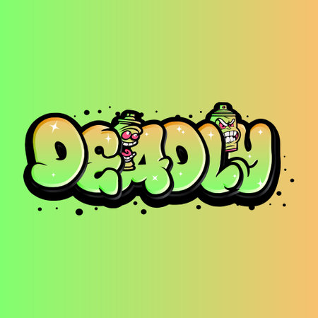 graffiti lettering typography art illustrationのイラスト素材