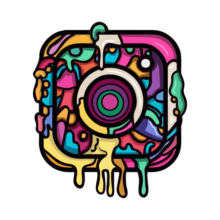 social media logo graffiti  art illustrationのイラスト素材