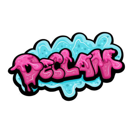 graffiti  names with hand drawn designのイラスト素材