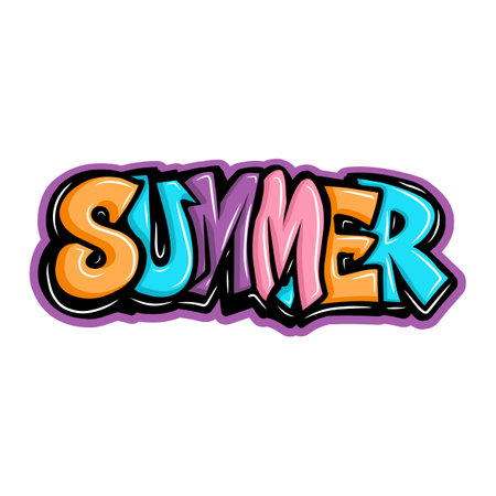 handwritten graffiti art about summerのイラスト素材