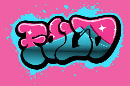 graffiti lettering typography art illustrationのイラスト素材