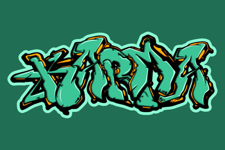 graffiti lettering typography art illustrationのイラスト素材