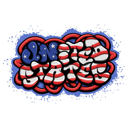 graffiti lettering typography art illustrationのイラスト素材