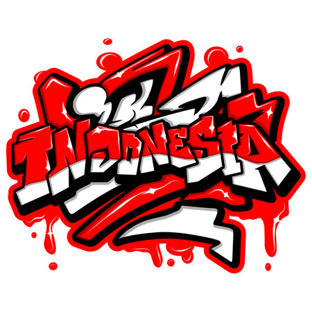 country flag in graffiti art styleのイラスト素材