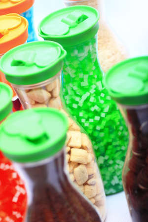 Green jelly in a bottle