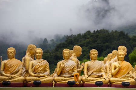 Golden Buddha statuesの写真素材