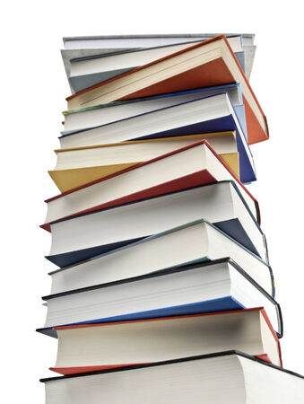 A high pile of books as Cut Outの写真素材