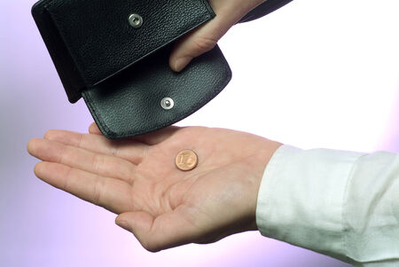 The last cent out of the wallet の写真素材
