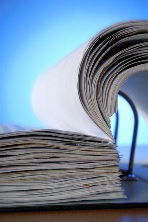 Closeup of an opened document fileの写真素材