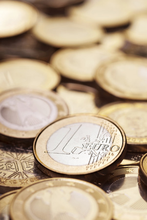 Array of euro coins as Close-upの写真素材