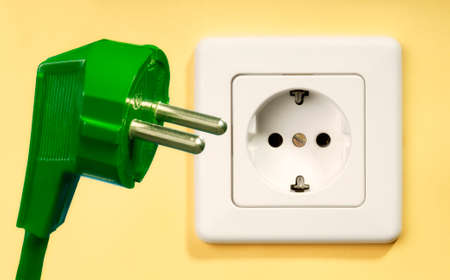 Socket and green plugの写真素材