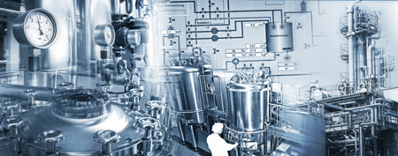 Production equipment an facilitie of chemical and pharmaceutical industriesの写真素材