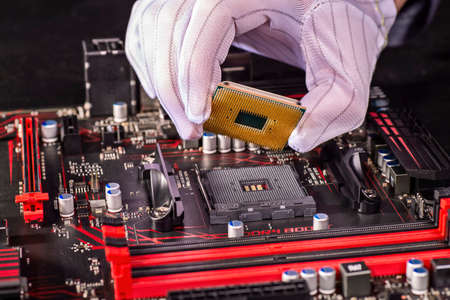 A CPU is mounted on a mainboard