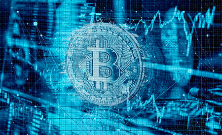 Cryptocurrency Bitcoin, Artificial Intelligence and Blockchainの写真素材